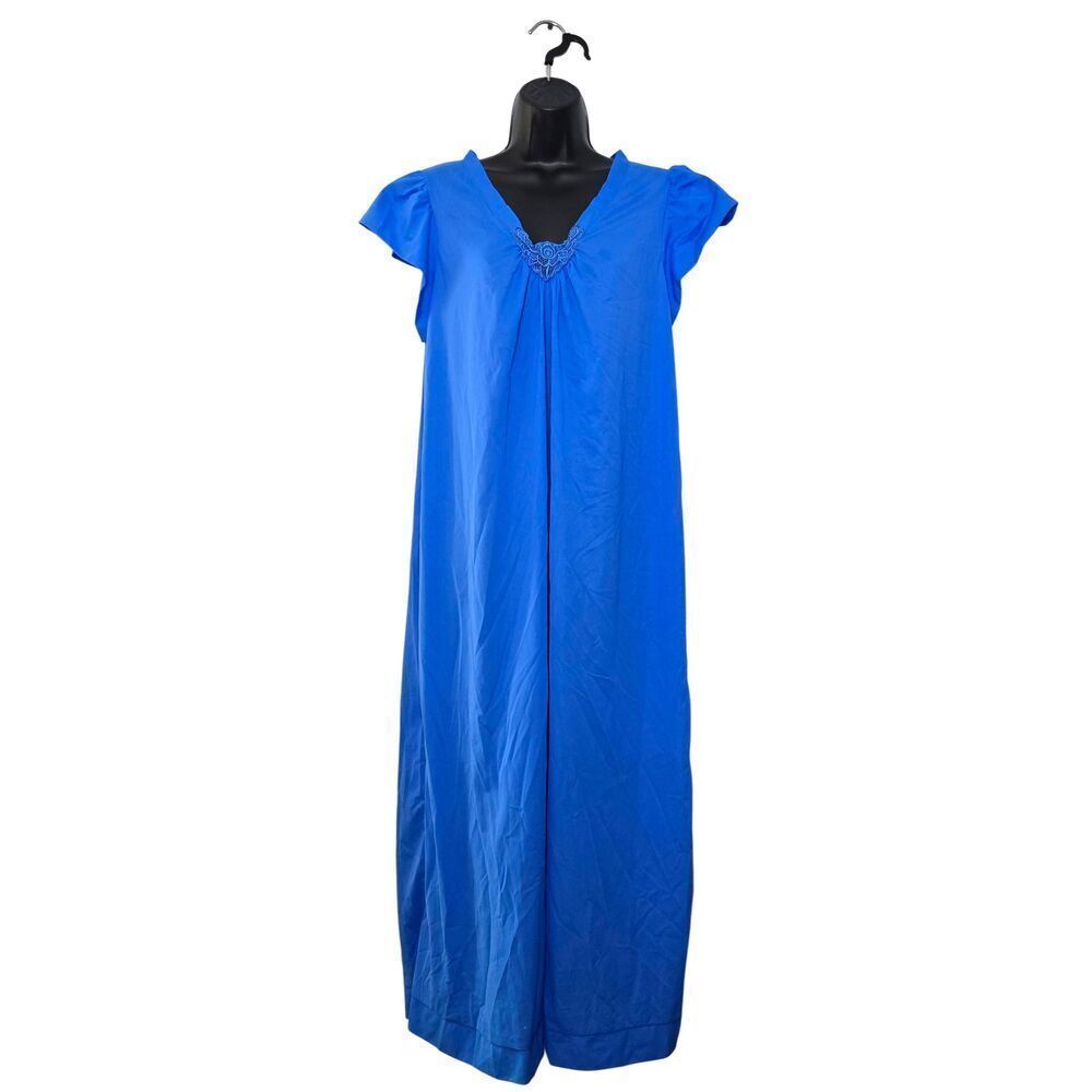 Shadowline Nightgown Womens Size XL Maxi Blue